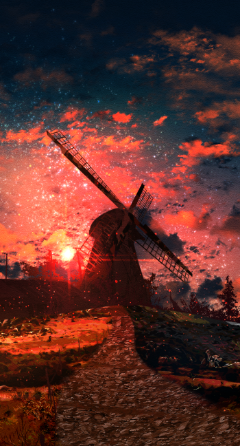 Anime anime sunset Phone Wallpaper