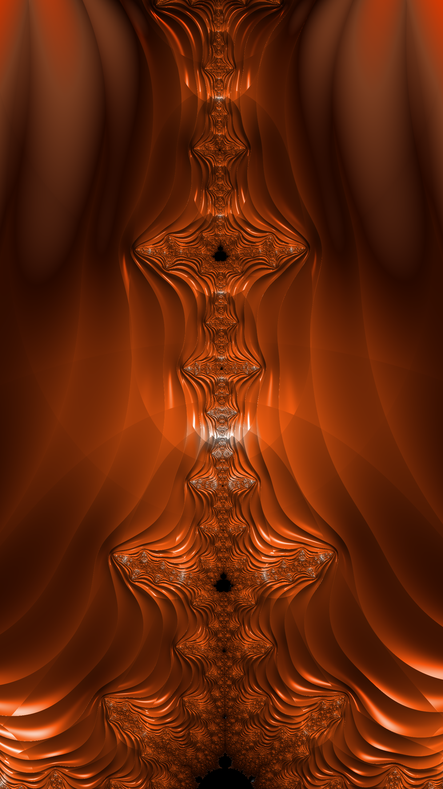 Vertical Fractal Background for Smartphone in Orange and Black by Dr-Pen