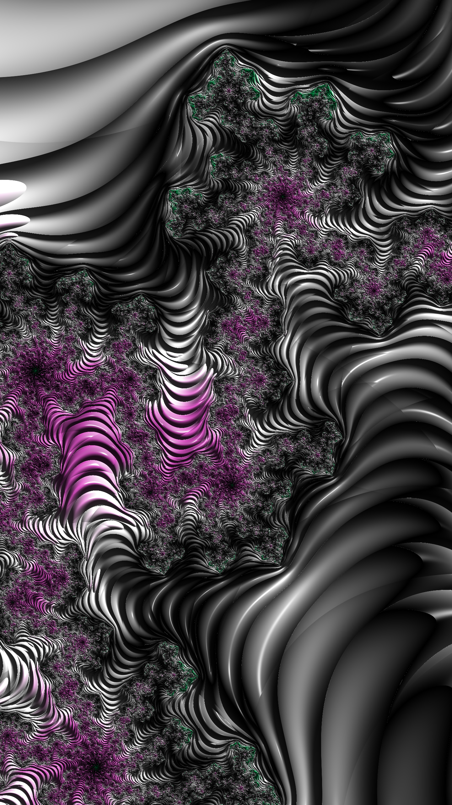 Vertical Fractal Background for Smartphone - Black and White with Highlights by Dr-Pen