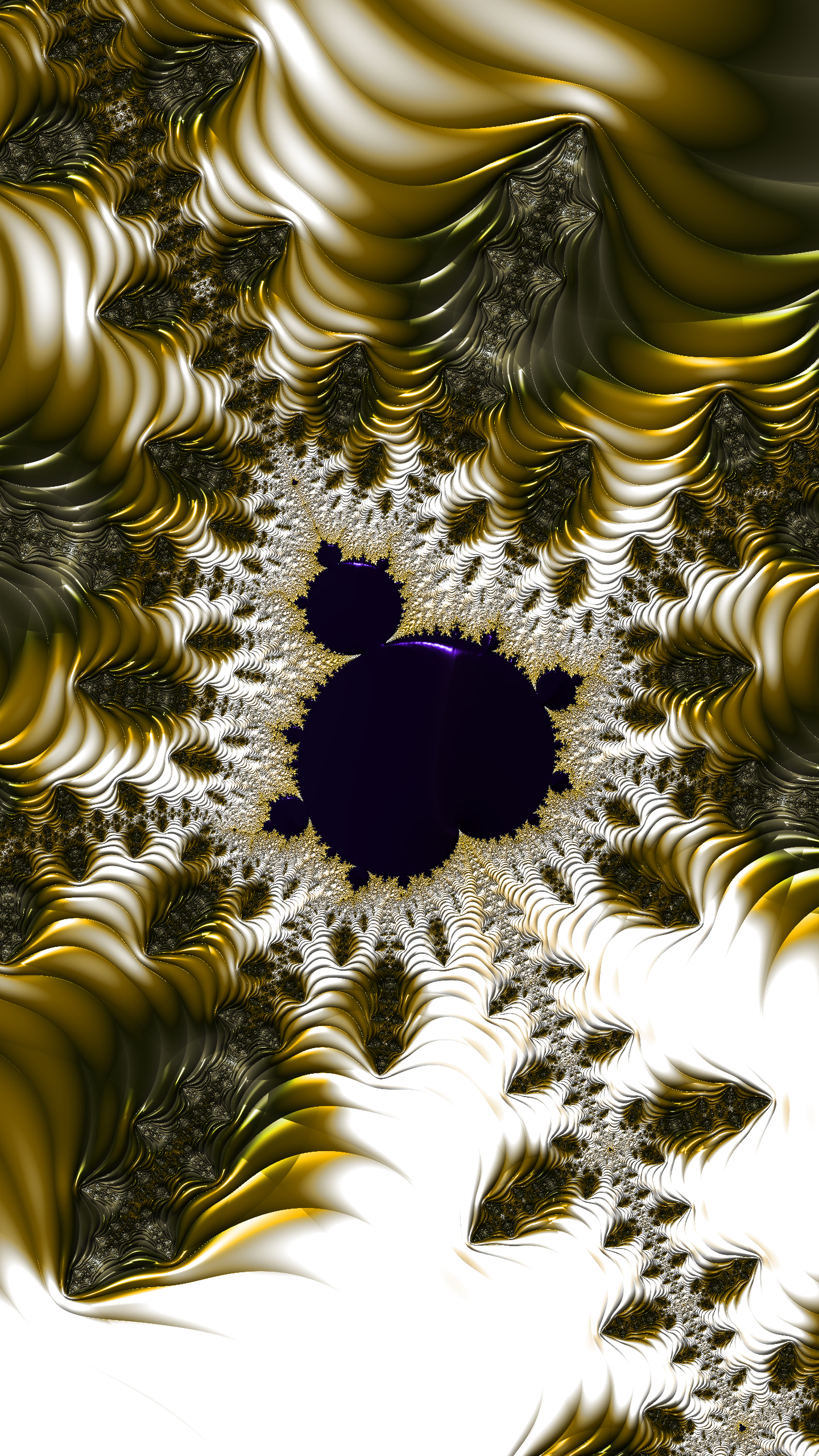 Vertical Fractal Background for Smartphone - Brass and White by Dr-Pen