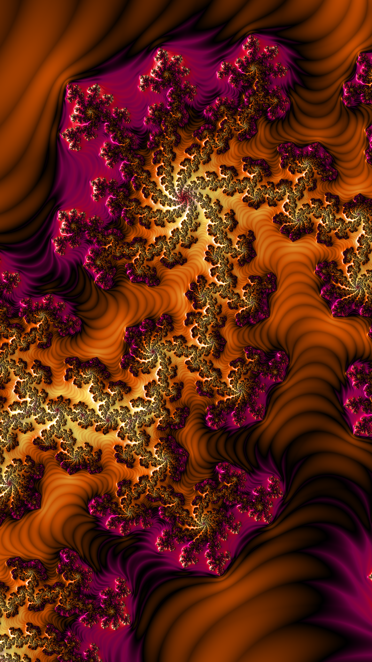 Vertical Fractal Background for Smartphone - Maroon Orange by Dr-Pen