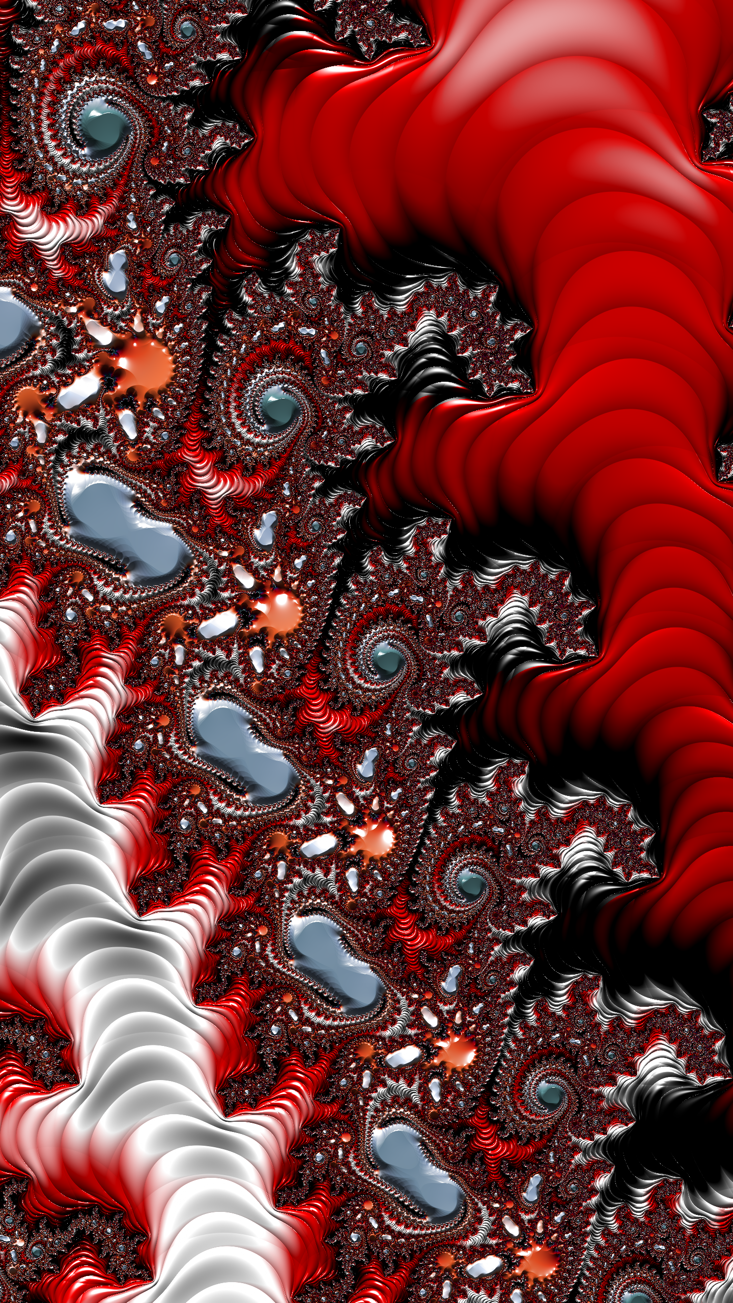 Vertical Fractal Background for Smartphone - Red and Black by Dr-Pen