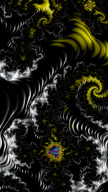  Vertical Fractal Background for Smartphone - Stark Black with highlights