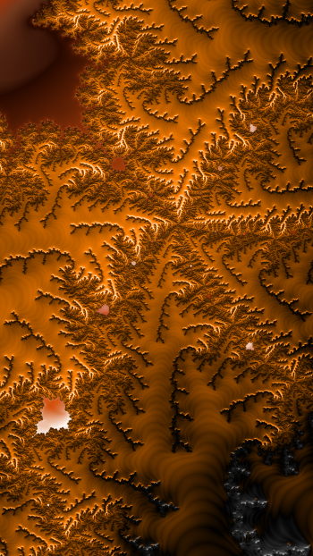  Vertical Fractal Background for Smartphone - Amber Orange