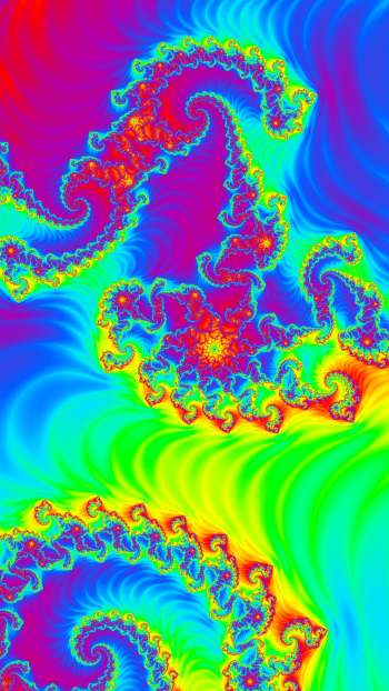  Vertical Fractal Background for Smartphone - Ultra Groovy Rainbow Spectrum