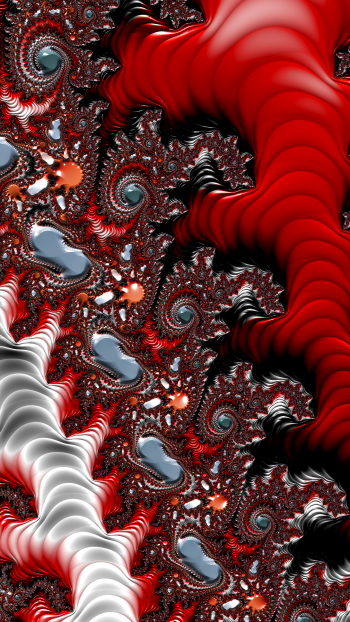  Vertical Fractal Background for Smartphone - Red and Black